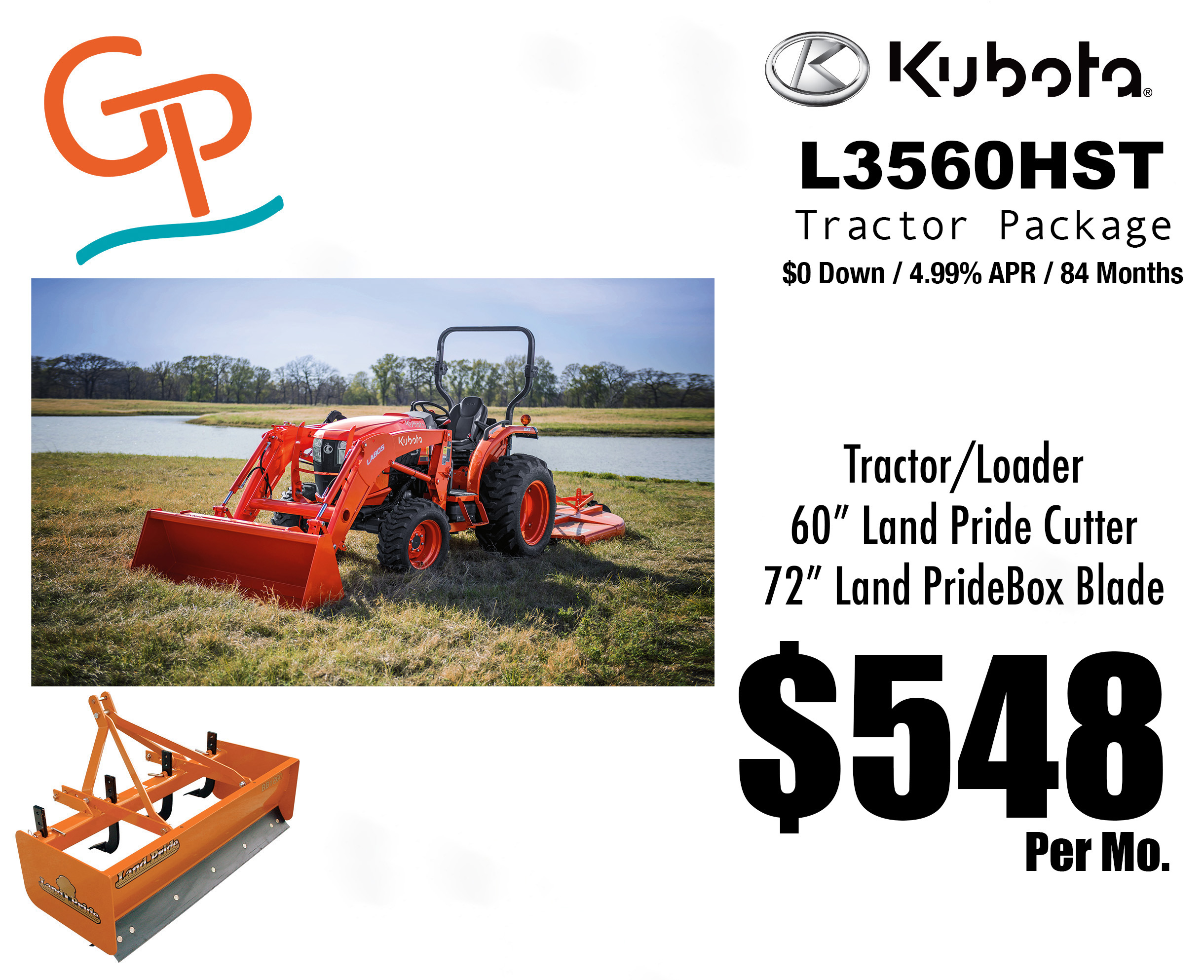 New Kubota L3560HST-LE Package